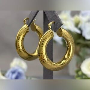 Vintage Style - 18K Dubai Gold Plated Hoop Earring